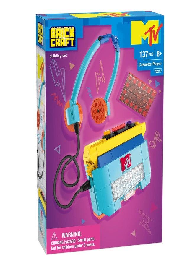 Brickcraft MTV Walkman Cassette Player Brick Building Set, Retro 80s Music Collectible Model with Headphones, Display Desk Toy Gift for Fans, Teens and Adults, Officially Licensed Home Office Art Toys - Image 4